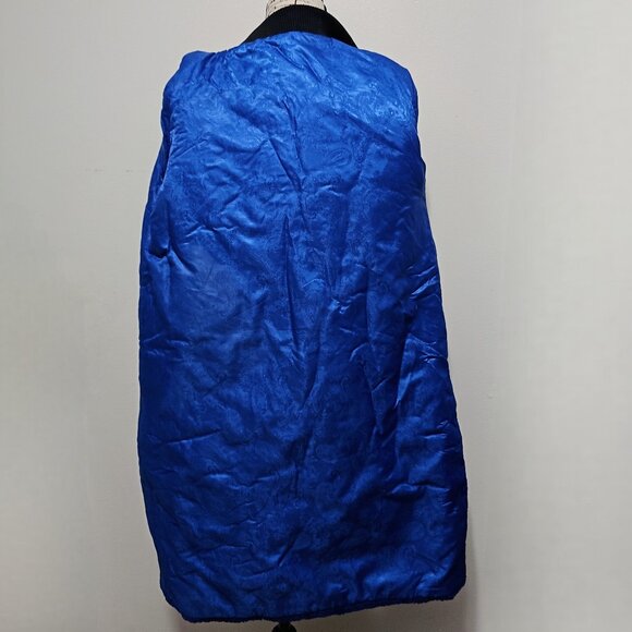 NewReal Merino Sheepskin Shearling Lamb Fur Coat Jacket Cobalt Blue Cornflower - Picture 4 of 4